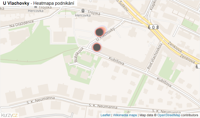 Mapa U Vlachovky - Firmy v ulici.