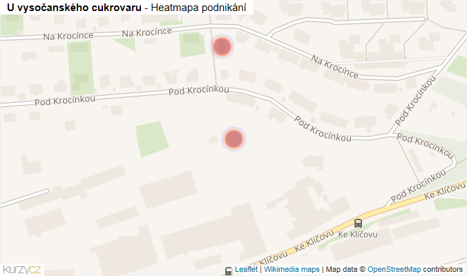 Mapa U vysočanského cukrovaru - Firmy v ulici.