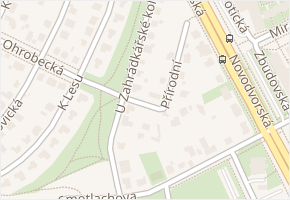 U zahrádkářské kolonie v obci Praha - mapa ulice