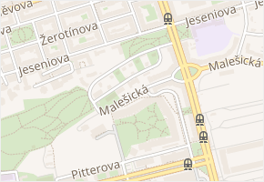 U zásobní zahrady v obci Praha - mapa ulice