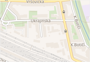 Ukrajinská v obci Praha - mapa ulice