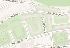 Urbánkova v obci Praha - mapa ulice