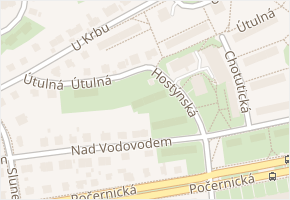 Útulná v obci Praha - mapa ulice