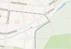 V březině v obci Praha - mapa ulice