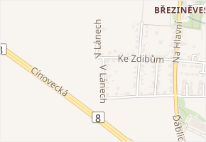 V lánech v obci Praha - mapa ulice