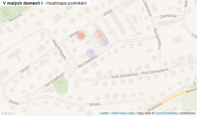 Mapa V malých domech I - Firmy v ulici.
