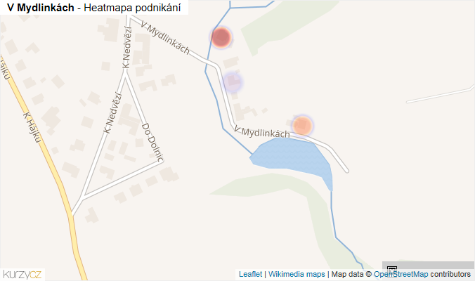 Mapa V Mydlinkách - Firmy v ulici.