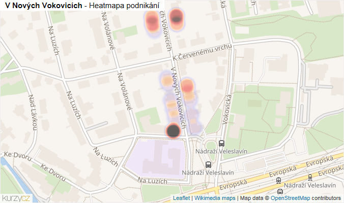 Mapa V Nových Vokovicích - Firmy v ulici.