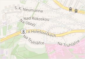 V podvrší v obci Praha - mapa ulice