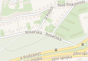 V polích v obci Praha - mapa ulice