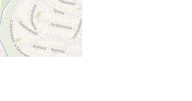 V Záhorském v obci Praha - mapa ulice
