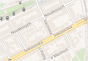 Vacínova v obci Praha - mapa ulice
