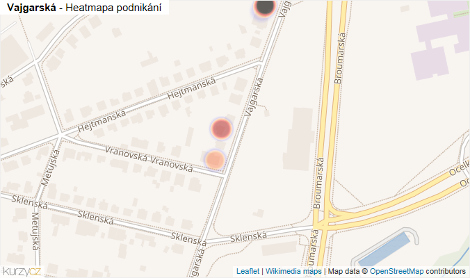 Mapa Vajgarská - Firmy v ulici.