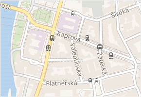 Valentinská v obci Praha - mapa ulice