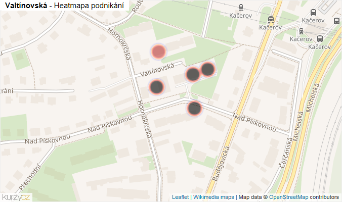 Mapa Valtínovská - Firmy v ulici.