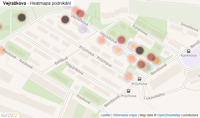 Mapa Vejražkova - Firmy v ulici.