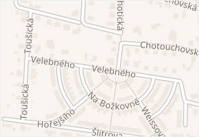 Velebného v obci Praha - mapa ulice