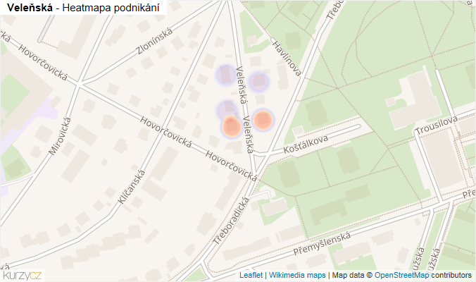 Mapa Veleňská - Firmy v ulici.
