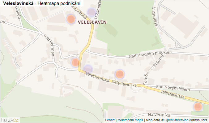 Mapa Veleslavínská - Firmy v ulici.