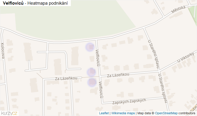 Mapa Velfloviců - Firmy v ulici.