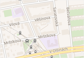 Věšínova v obci Praha - mapa ulice