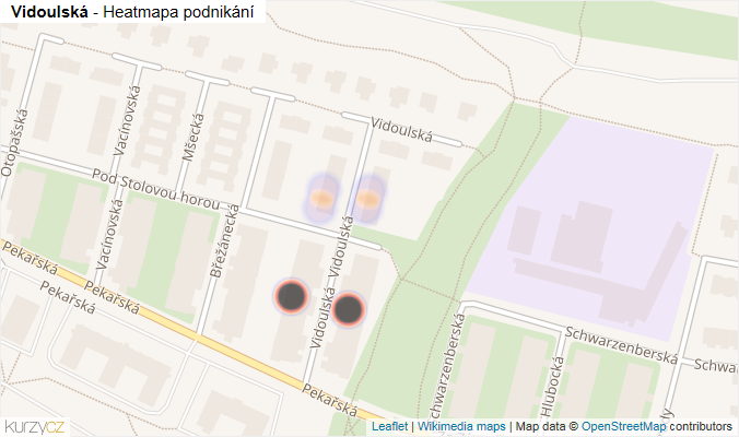 Mapa Vidoulská - Firmy v ulici.