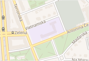 Vietnamská v obci Praha - mapa ulice