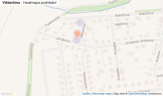 Mapa Viktorčina - Firmy v ulici.