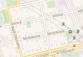 Vilová v obci Praha - mapa ulice