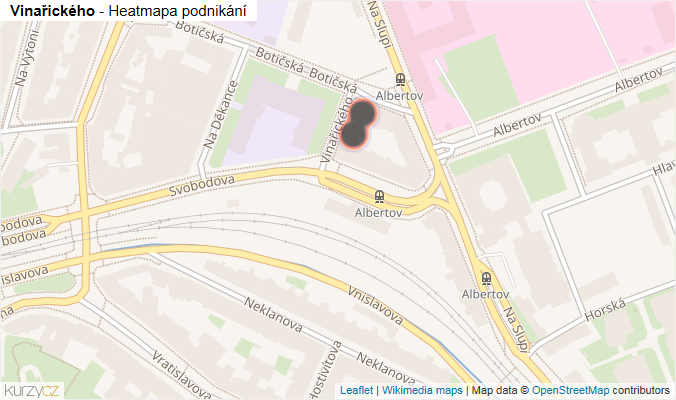 Mapa Vinařického - Firmy v ulici.