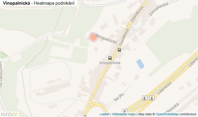 Mapa Vinopalnická - Firmy v ulici.