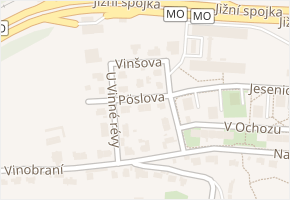 Vinšova v obci Praha - mapa ulice
