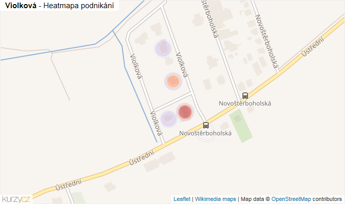 Mapa Violková - Firmy v ulici.
