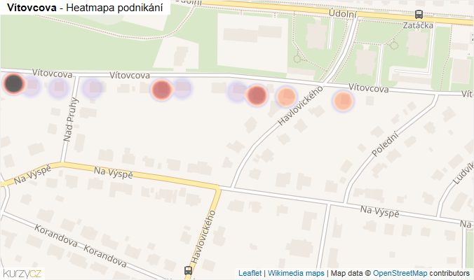 Mapa Vítovcova - Firmy v ulici.