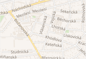 Vlásenická v obci Praha - mapa ulice