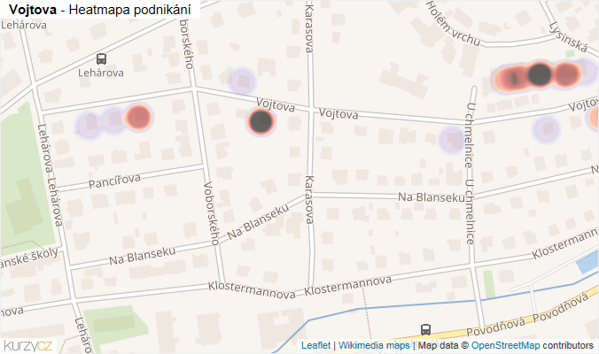 Mapa Vojtova - Firmy v ulici.