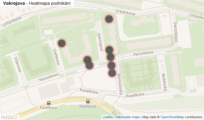 Mapa Vokrojova - Firmy v ulici.