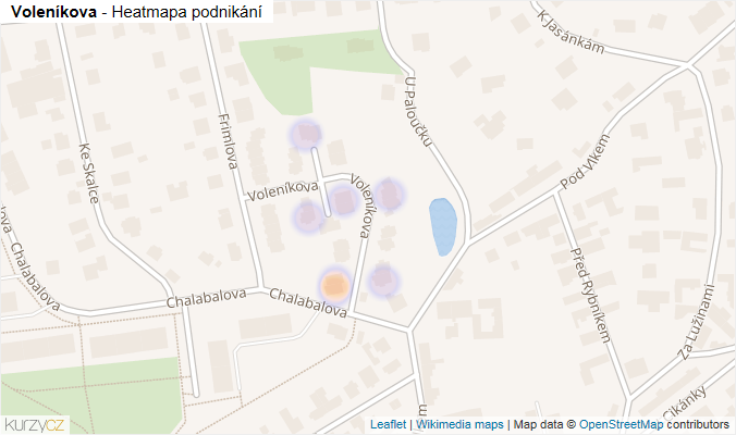 Mapa Voleníkova - Firmy v ulici.