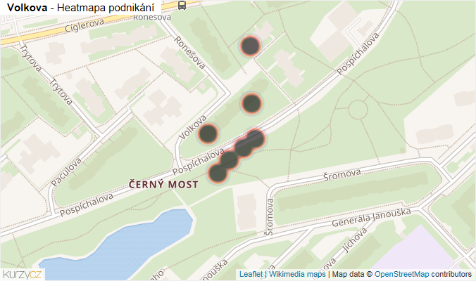 Mapa Volkova - Firmy v ulici.