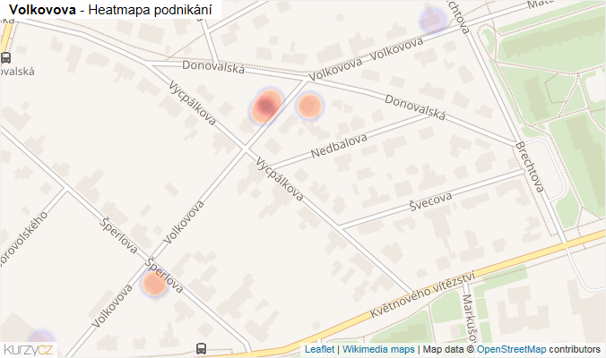 Mapa Volkovova - Firmy v ulici.