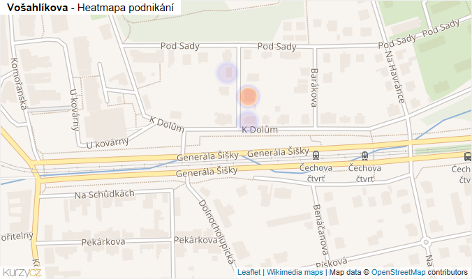 Mapa Vošahlíkova - Firmy v ulici.