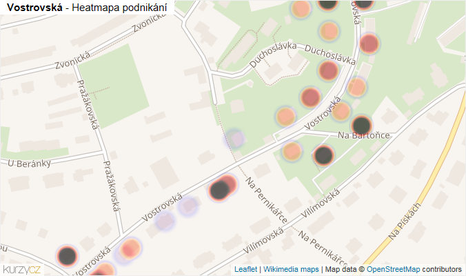 Mapa Vostrovská - Firmy v ulici.