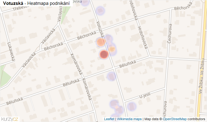 Mapa Votuzská - Firmy v ulici.
