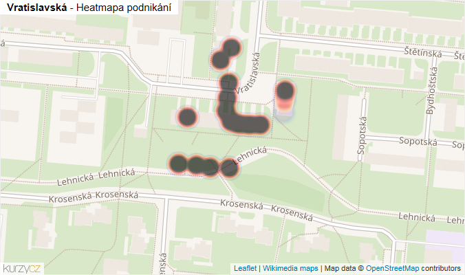 Mapa Vratislavská - Firmy v ulici.