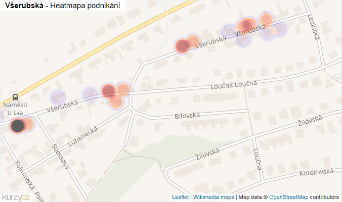 Mapa Všerubská - Firmy v ulici.