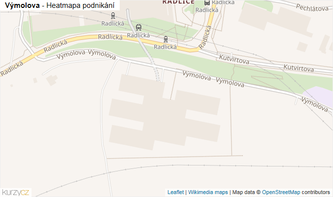 Mapa Výmolova - Firmy v ulici.