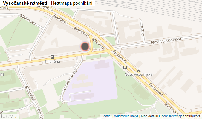 Mapa Vysočanské náměstí - Firmy v ulici.
