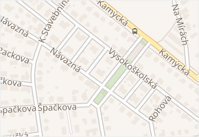 Vysokoškolská v obci Praha - mapa ulice