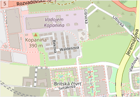 Waldesova v obci Praha - mapa ulice