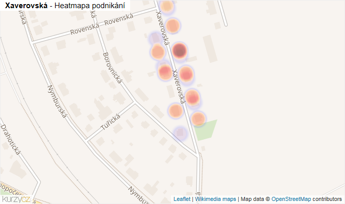 Mapa Xaverovská - Firmy v ulici.